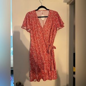 Naggoo red wrap dress.